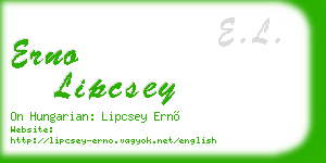 erno lipcsey business card