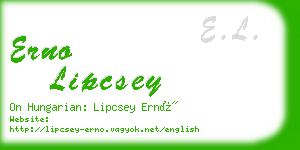 erno lipcsey business card